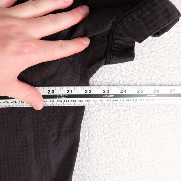 Au Noir Shirt Mens 4 Large Black Short Sleeve Button Up Geometric Stretch - Picture 6 of 9